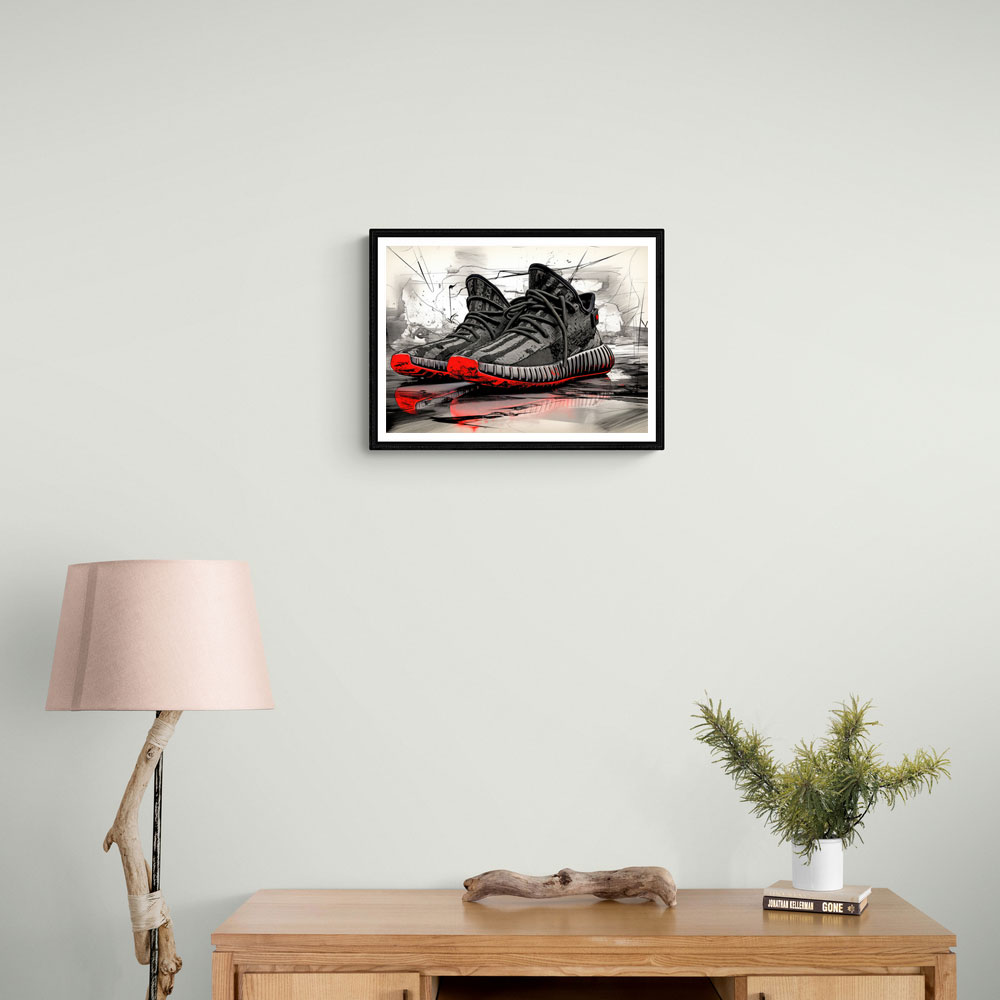 Yeezy Boost 350 Sneakers Graffiti Style 2 Wall Art